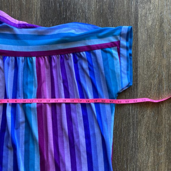 Vintage Lady Winn California by Teddi striped pastel size M-L Shirt - Picture 5 of 7